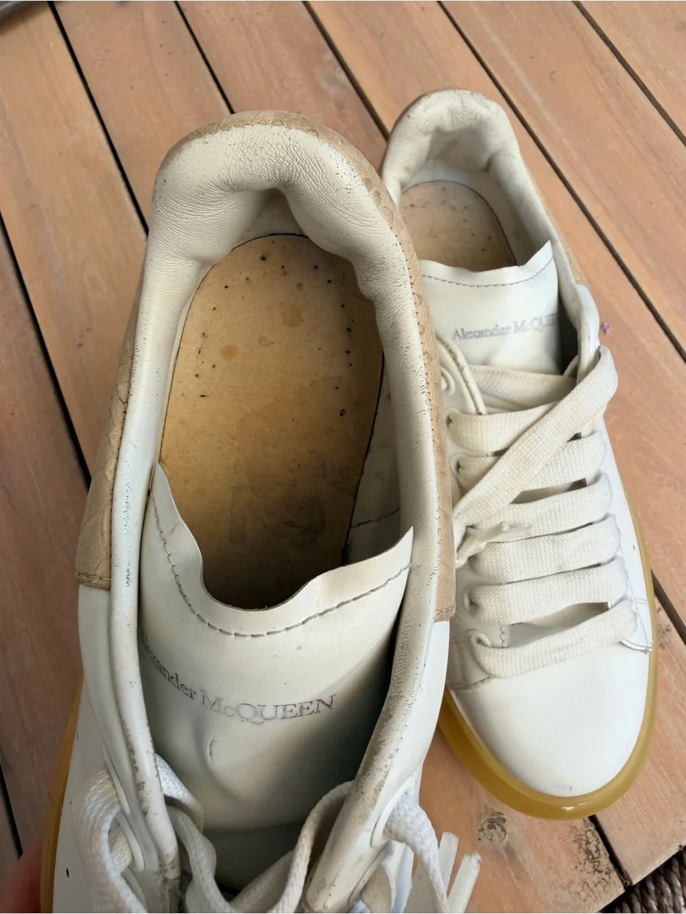Alexander McQueen Oversized Sneakers White Amber Sole EU 39 US 9 Leather